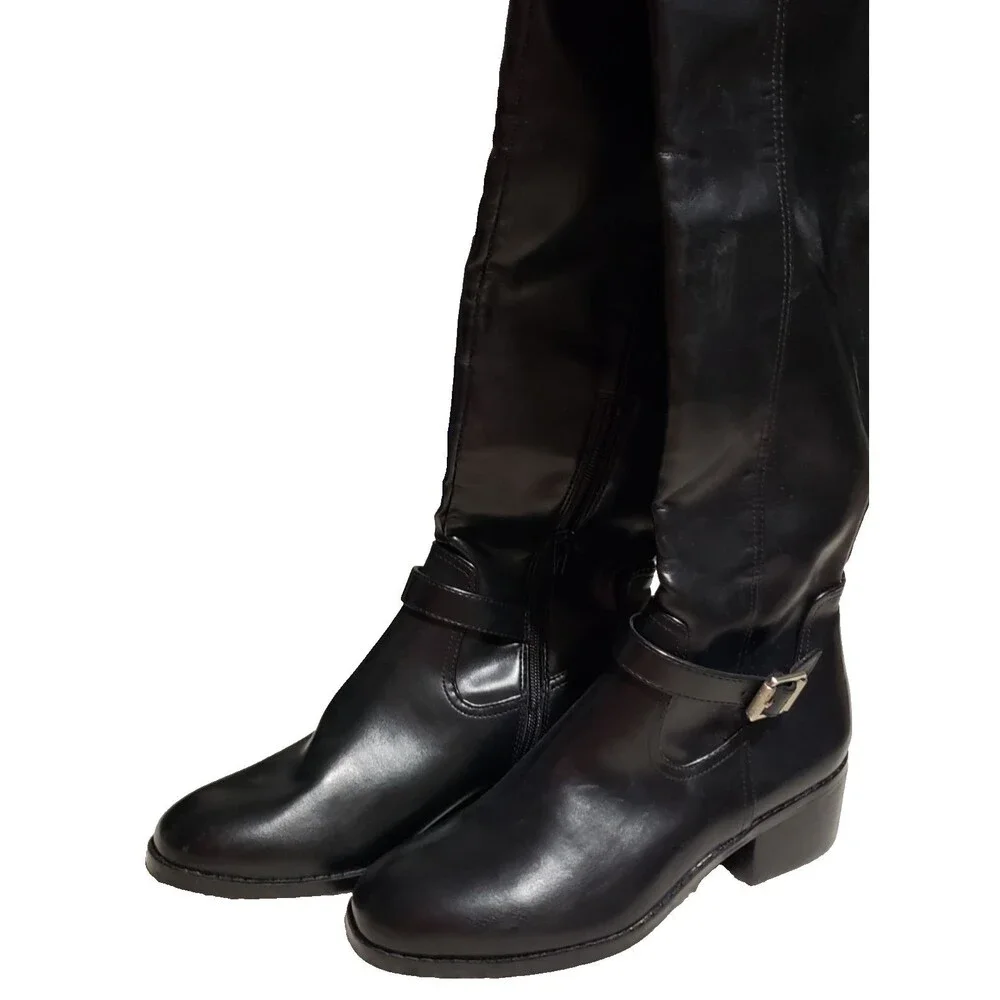 New DV Dolce Vita Women's Elyse Over-The-Knee Buckle Block Heel Boot Sz 8